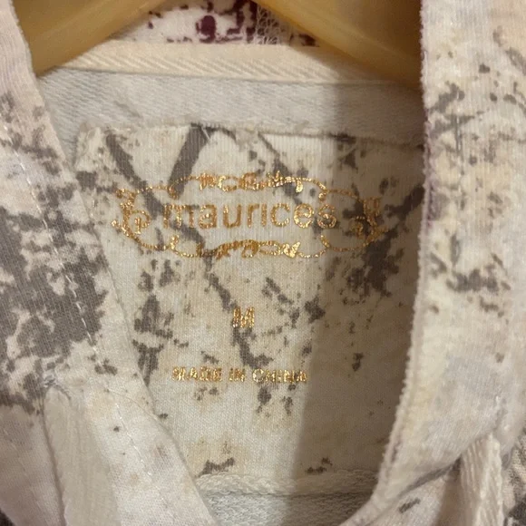 Maurices Cream and Purple Floral Hoodie - Picture 2 of 7